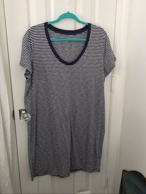 Universal Thread Navy and White Striped Midi Dress